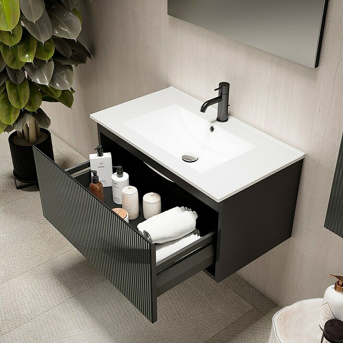 Camargue Natur Grifo de lavabo (Black gun metal) | BAUHAUS