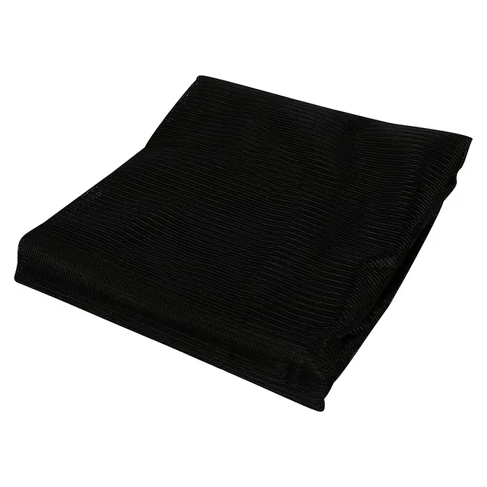 Schellenberg Insect Stop Mosquitera para ventana Maxi - An x Al: 130 x 300 cm, Inserción, Color bastidor: Antracita - Primer plano de una tela negra doblada con una textura fina y tejida. Ideal para ropa elegante o decoraciones.