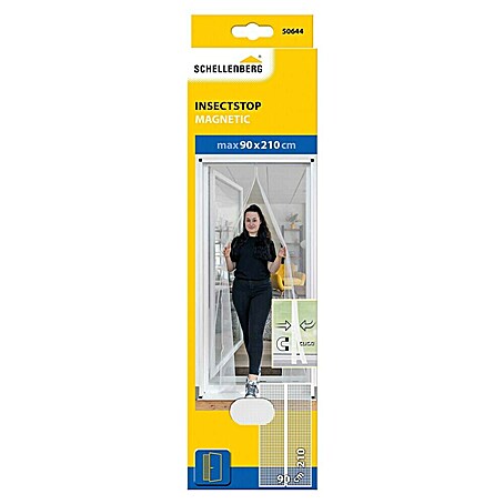 Schellenberg Insect Stop Insektenschutzgitter (B x H: 90 x 210 cm, Magnetisch anheften, Weiß)