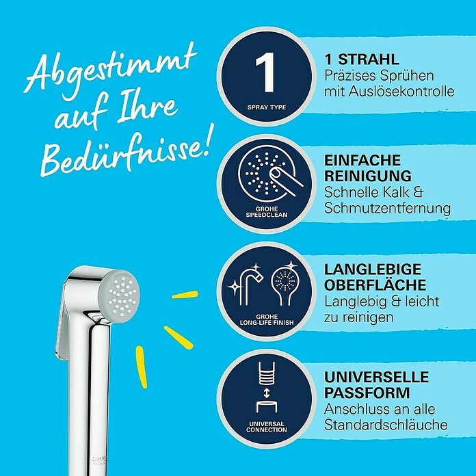 Grohe Handbrause Trigger Spray 30 (Kunststoff, Silber, Verchromt) | BAUHAUS