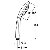 Grohe Vitalio Joy Handbrause Mono (Anzahl Strahlarten: 1 Stk., Kunststoff, Silber) | BAUHAUS
