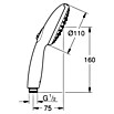 Grohe Vitalio Start Handbrause 110 (Durchmesser: 110 mm, Schwarz, Kunststoff, Anzahl Strahlarten: 3 Stk.) | BAUHAUS