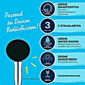 Grohe Vitalio Start Handbrause 110 (Durchmesser: 110 mm, Schwarz, Kunststoff, Anzahl Strahlarten: 3 Stk.) | BAUHAUS