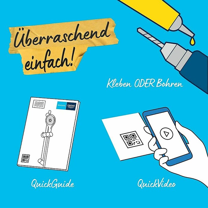 Grohe QuickFix Vitalio Start Brause-Set 110 II (Silber, Metall, Anzahl Strahlarten: 2 Stk.) | BAUHAUS