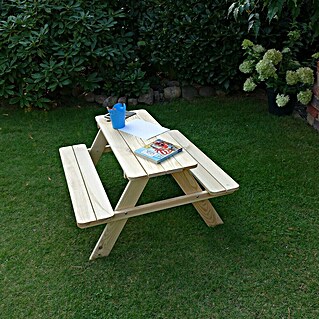 Promadino Kinder-Picknicktisch (L x B x H: 90 x 90,7 x 49 cm, Holz)