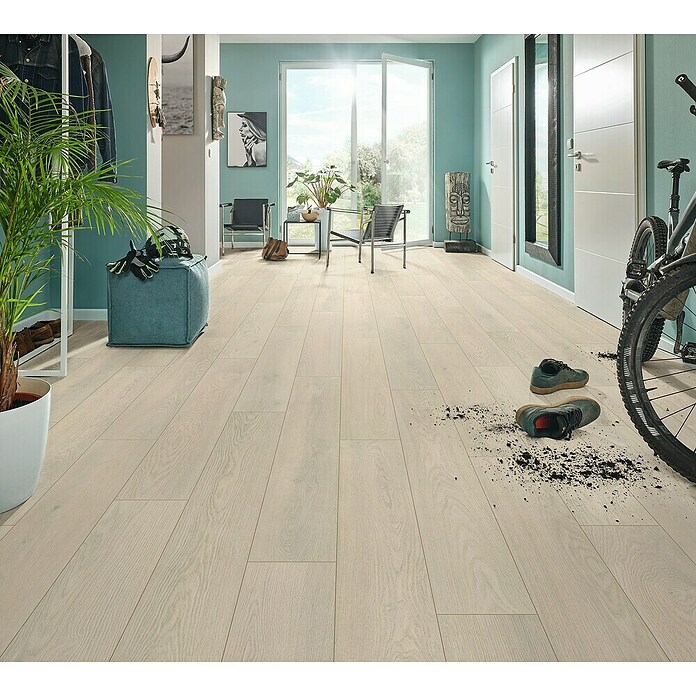 LOGOCLIC Aquaprotect Laminat Hrast Mistery  (Rustikalen videz, 1.288 x 195 x 8 mm) | 5127 - Logoclic Aqua Protect | GCDA - Laminatboden | GCD - Wand Boden Decke Leisten | GC - Wand Boden Decke Leisten | G - Holz/Bauelem | BAUHAUS