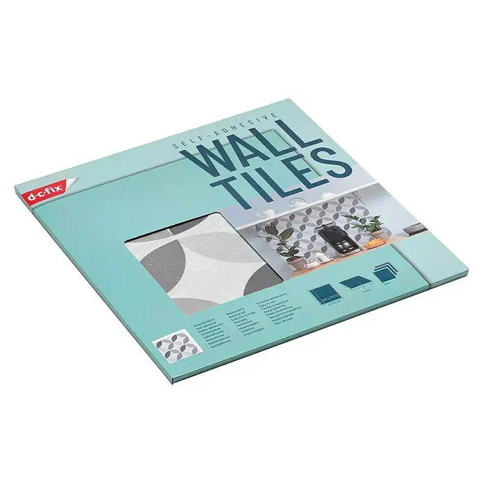 D-c-fix Fliesensticker Wall Tiles - 6 Stk., 30,5 x 30,5 cm, Geometric Style - Produktverpackung von selbstklebenden Wandfliesen der Marke d-c-fix, ideal für eine einfache und schnelle Wandgestaltung.