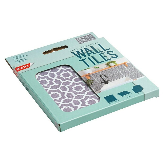 D-c-fix Fliesensticker Wall Tiles Lina (6 Stk., 15 x 15 cm, Grau) | BAUHAUS
