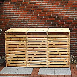 Promadino Mülltonnenbox Variov (92 x 219 x 122 cm, Natur)