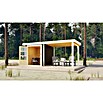 Karibu Gartenhaus Express 3 (Außenmaß inkl. Dachüberstand (B x T): 467 x 238 cm, Holz, Terragrau, Mit Anbau) | BAUHAUS