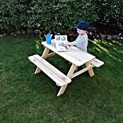 Promadino Kinder-Picknicktisch (90 x 90,7 x 49, Kiefer, Natur)