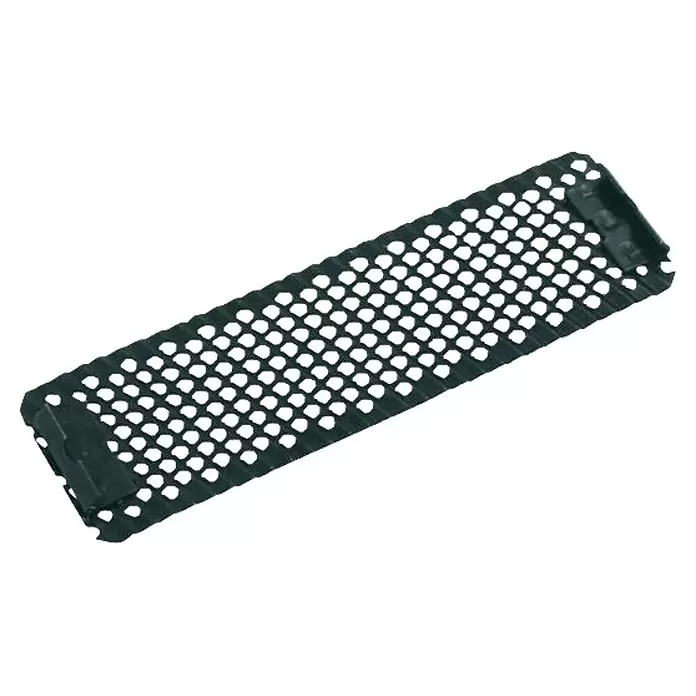 Mondelin Raspel 140ER VE 1 - Länge: 140 mm - Dunkelgraue perforierte Matte mit Gittermuster, geeignet als Ablagematte oder Drainagematte.
