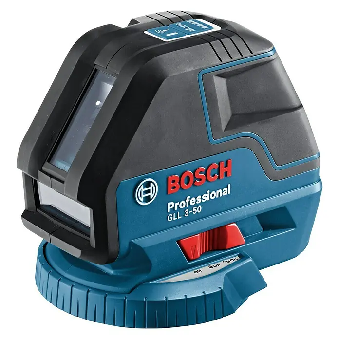 Bosch Professional Láser de línea GLL 3-50 - Zona de trabajo: 50 m (con receptor), 5 pzs. - El láser de líneas Bosch GLL 3-50 Professional para nivelación y alineación precisas en obras, ideal para profesionales.