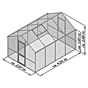KGT Gewächshaus Lilie IV (4,29 x 2,97 m, Polycarbonat, 10 mm, Pressblank)