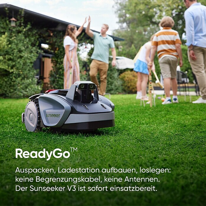 Sunseeker Mähroboter V3 Plus (1 000 m², Schnittbreite: 18 cm, Kamera-gestützte Navigation) | BAUHAUS