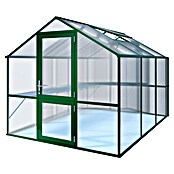 KGT Gewächshaus Rose III (3,23 x 2,33 x 2,15 m, Polycarbonat, Glasstärke: 10 mm, Moosgrün)