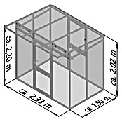 KGT Gewächshaus Santini II - small (Außenmaß inkl. Dachüberstand (B x T): 233 x 155 cm, Material Seitenwand: Kunststoff, 16 mm, Pressblank) | BAUHAUS