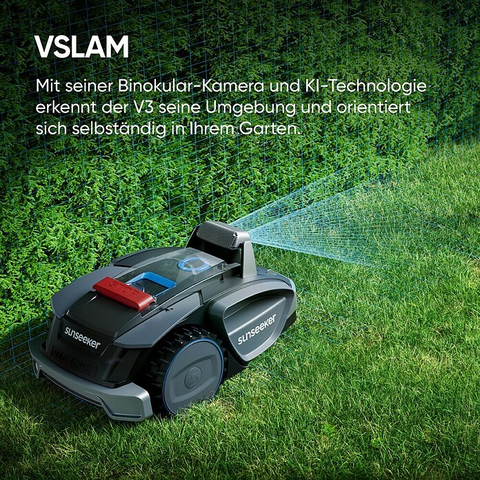 Sunseeker Mähroboter V3 Plus (1 000 m², Schnittbreite: 18 cm, Kamera-gestützte Navigation) | BAUHAUS