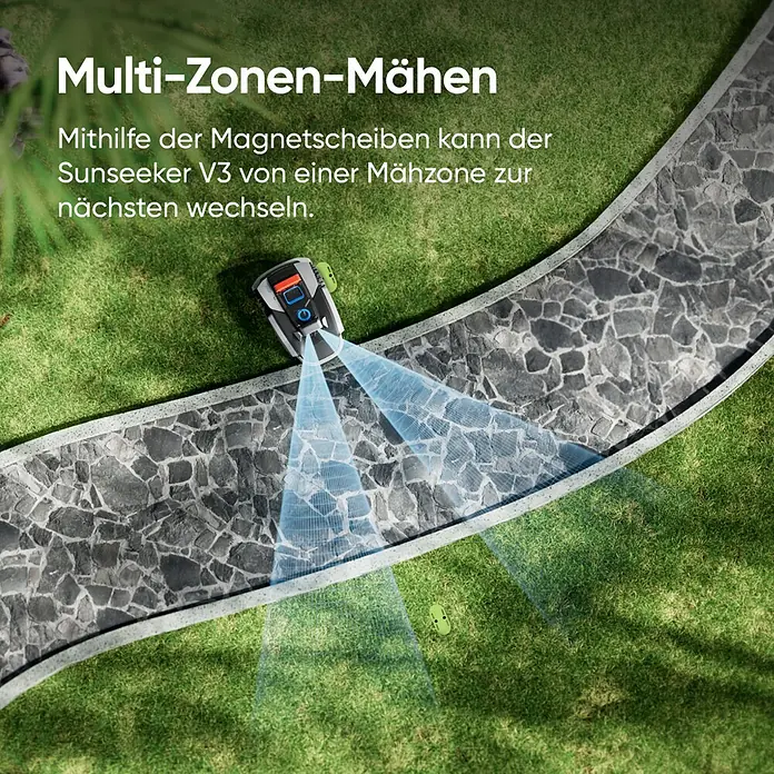 Sunseeker Magnetscheibe für Mähroboter Magnetic Tag - Sunseeker Mähroboter V3 und V3 Plus - Automatische Rasenpflege mit dem Sunseeker V3. Dank Magnetscheiben wechselt er mühelos zwischen verschiedenen Mähzonen.