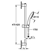 Grohe Vitalio Start Brausegarnitur 110 (Lochabstand: 47 cm - 62 cm, Silber, Kunststoff) | BAUHAUS