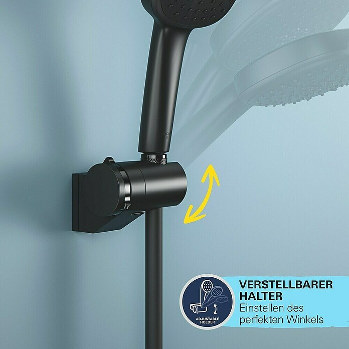 Grohe QuickFix Brausehalter Vitalio Universal (Kunststoff, Schwarz, Matt) | BAUHAUS