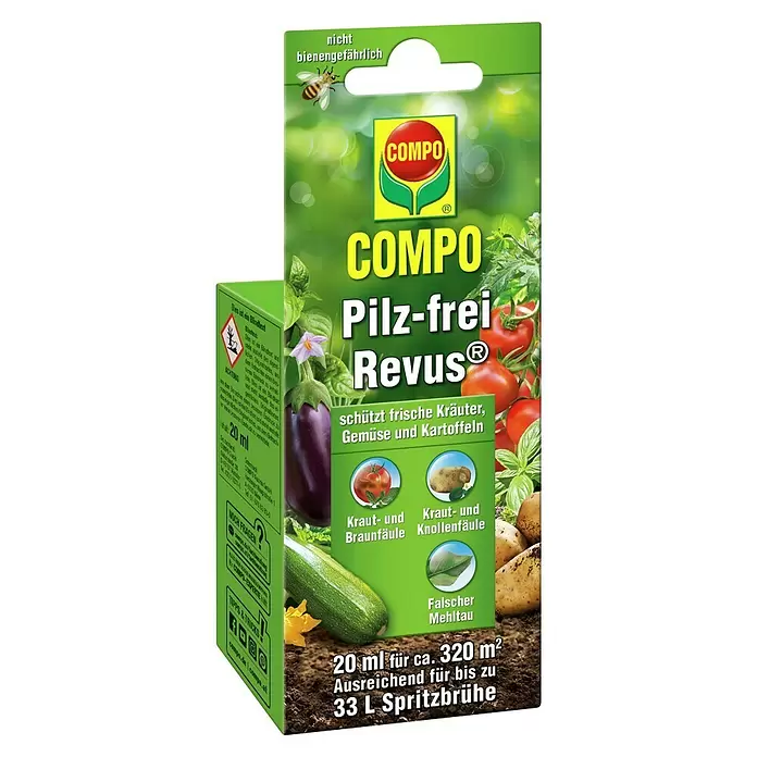 Compo Pilzfrei Revus® - 20 ml - Grüne Verpackung COMPO Pilz-frei Revus Fungizid, schützt Kräuter, Gemüse, Kartoffeln vor Krankheiten, nicht bienengefährlich.