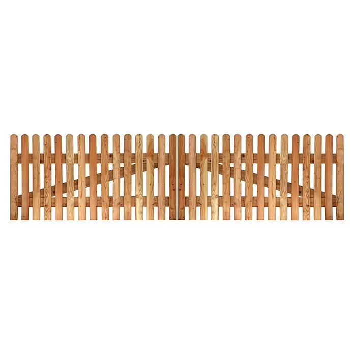 Joda Zauntor Kiel - 300 x 80 cm, Holz - Holzzaun aus Naturholz mit Doppeltor.