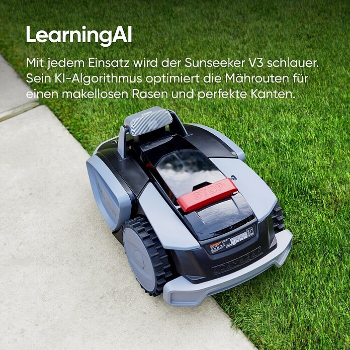 Sunseeker Mähroboter V3 Plus (1 000 m², Schnittbreite: 18 cm, Kamera-gestützte Navigation) | BAUHAUS
