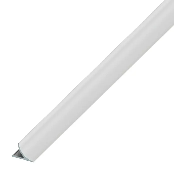 Übergangsprofil - Aluminium, Silber, 2,5 m x 8 mm - Weißes Wandprofil aus Kunststoff, ideal für saubere Übergänge und Kantenschutz im Innenbereich. Robuste und langlebige Ausführung.