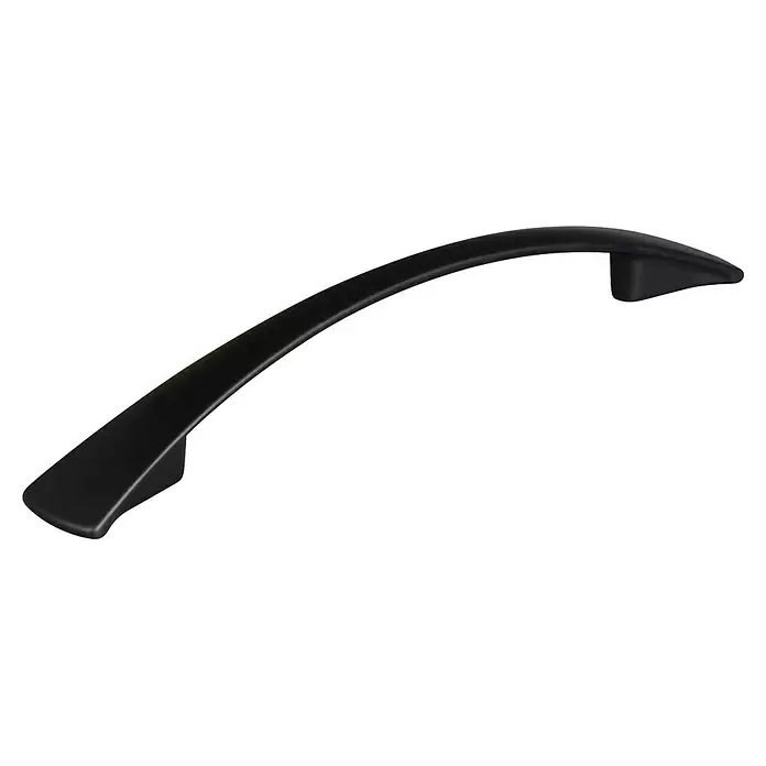 Walteco Möbelgriff Nevada - Lochabstand: 128 mm, Sonstige, Schwarz matt - Schwarzer, leicht gebogener Möbelgriff mit matter Oberfläche.