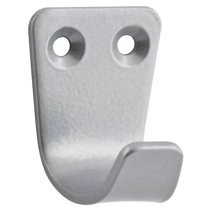 Walteco Garderobenhaken Klein - L x B x H: 30 x 22 x 23 mm, Anzahl Haken: 1 Stk., Verchromt matt - Silberner Metallhaken mit zwei Schraublöchern, zur Wandmontage und zum Aufhängen von Gegenständen.