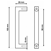 Walteco Meubelgreep Prisma (Gatafstand: 96 mm, Overige, Roestvrijstalen look) | BAUHAUS