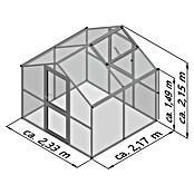KGT Gewächshaus Rose II (2,17 x 2,33 x 2,15 m, Polycarbonat, Glasstärke: 10 mm, Moosgrün)