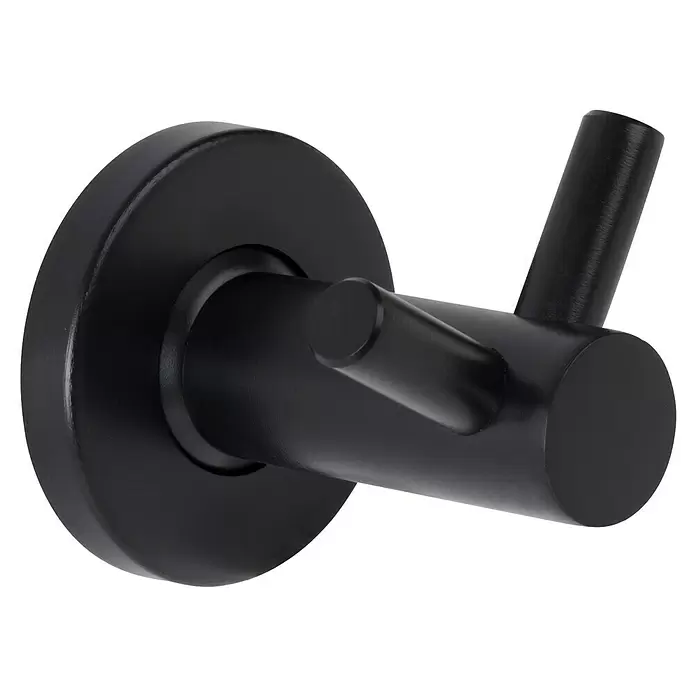 Walteco Garderobenhaken - L x B x H: 70 x 70 x 55 mm, Anzahl Haken: 2 Stk., Mattschwarz - Mattschwarzer Doppelhaken mit runder Basis und zwei robusten zylindrischen Haken.