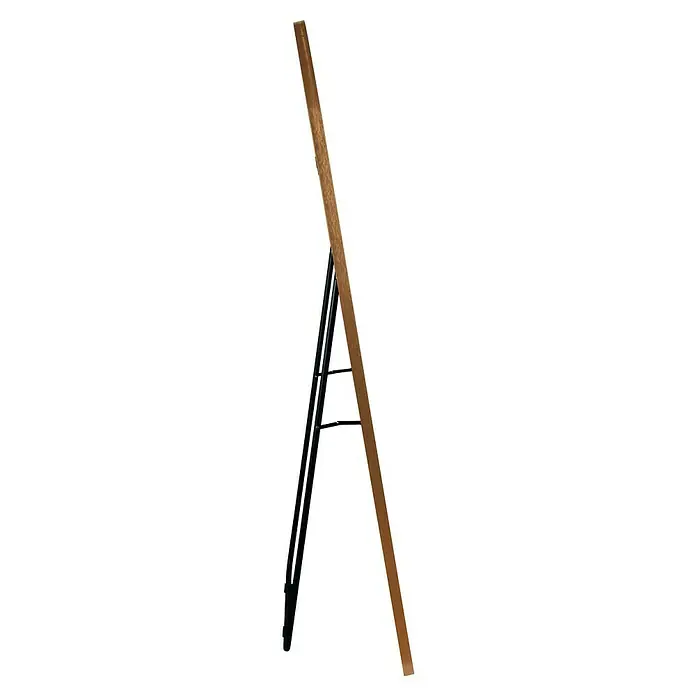 Standspiegel Mira - 57 x 160 cm, Gold, Metall - Freistehender Spiegel mit Holzrahmen und schwarzem Ständer. Der Spiegel bietet eine klare Reflexion und ist ein dekoratives Element für jeden Raum.