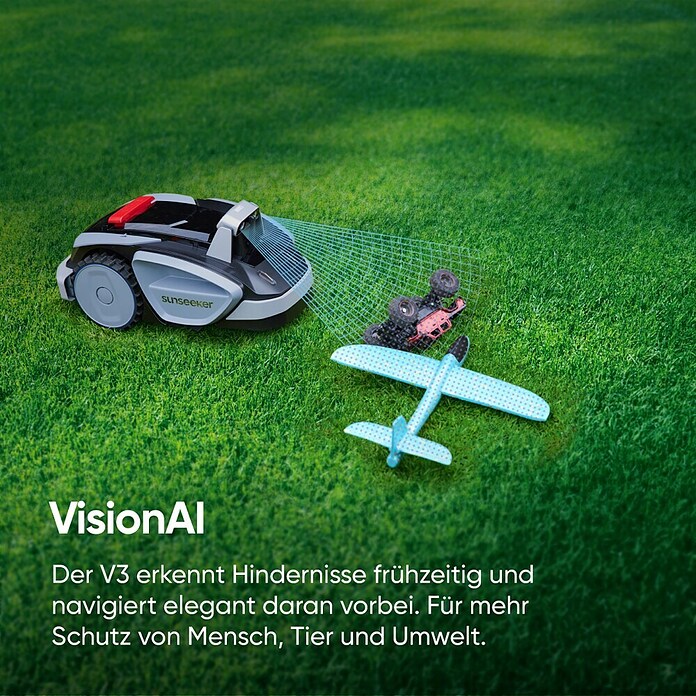 Sunseeker Mähroboter V3 Plus (1 000 m², Schnittbreite: 18 cm, Kamera-gestützte Navigation) | BAUHAUS