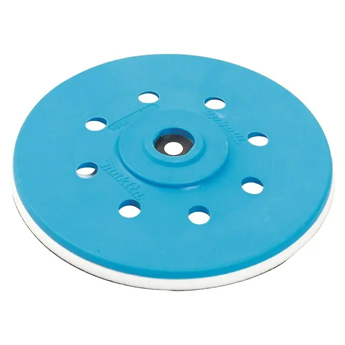 Makita Schleifteller Hart 196685-9 - Durchmesser: 150 mm, Passend für: Makita Exzenterschleifer 6030 und 6040 - Nahaufnahme eines Schleiftellers der Marke Makita. Perfekt für professionelle Schleifarbeiten und Heimwerkerprojekte.