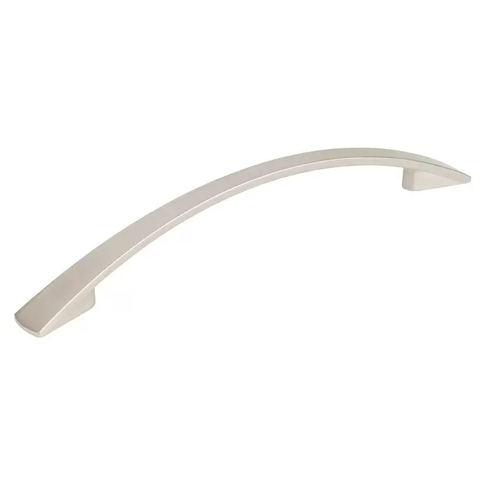 Walteco Möbelgriff Dakota - Lochabstand: 128 mm, Sonstige, Vernickelt matt - Gebogener hellfarbener Griff aus gebürstetem Metall für Möbel.