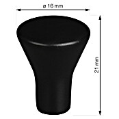 Walteco Meubelknop Tucson (Diameter: 16 mm, Overige, Mat zwart) | BAUHAUS