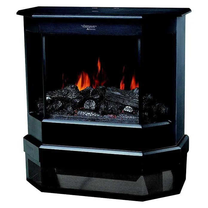 Voltomat HEATING Elektrischer Kamin - 1.850 W, Schwarz, 29 x 59,3 x 63,6 cm - Schwarzer Voltomatt Elektrokamin mit realistischen Flammen und Holzscheitimitation für gemütliche Wärme und Atmosphäre.
