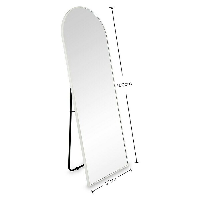 Standspiegel Mira (57 x 160 cm, Weiß, Metall) | BAUHAUS