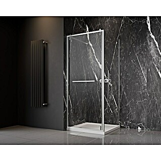 Camargue Palermo Eckdusche (L x B x H: 80 x 80 x 200 cm, Unbeschichtet, Stärke: 6 mm, Silberglanz)