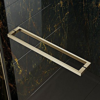 Camargue Palermo Douchecabine met hoekinstap (l x b x h: 90 x 90 x 200 cm, Ongecoat, Geborsteld goud, Glasdikte: 6 mm)