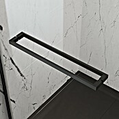 Camargue Palermo Eckdusche (L x B x H: 90 x 80 x 200 cm, Laufrollen tragen in der Höhe bis zu 40 mm auf, Unbeschichtet, Schwarz, Glasstärke: 6 mm, DIN Anschlag: Links) | BAUHAUS