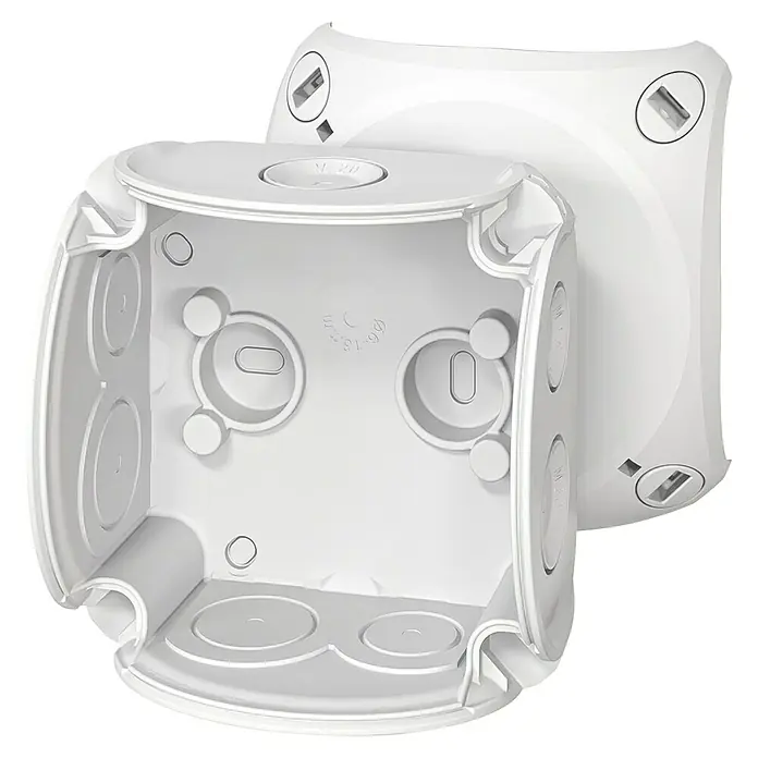 Hensel  Abzweigkasten Kabel DK0100G - 84 x 84 x 55 mm - Aufnahme des Elektroinstallationskastens für die Unterputzmontage, um elektrische Leitungen sicher zu verlegen.