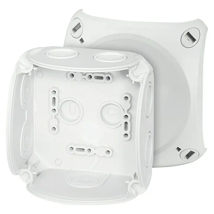 Hensel  Abzweigkasten Kabel DK0400G - 104 x 104 x 70 mm - Weiße Abzweigdose mit Deckel, ideal für Elektroinstallationen. Robust und vielseitig einsetzbar.