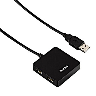 Hama Hub USB 2.0 (USB 2.0, Negro)