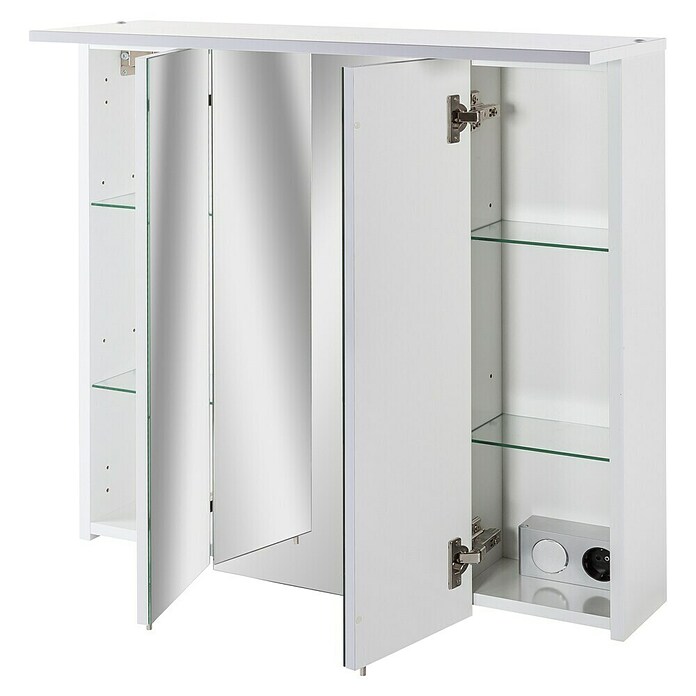Schildmeyer Sunny LED-Spiegelschrank (B x H: 70 x 72,3 cm, Mit Beleuchtung, Spanplatte, Weiß)