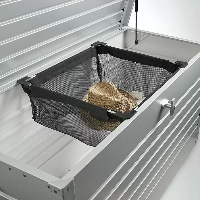 Biohort Einhängesack - Passend für: Biohort Garten-Aufbewahrungsbox Freizeitbox, Biohort Aufbewahrungsschrank HighBoard, L x B x H: 67 x 69 x 20 cm - Linke Seitenansicht