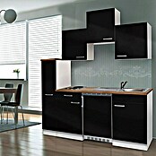 Respekta Cocina (Ancho: 180 cm, Con placa de dos fuegos, Negro)
